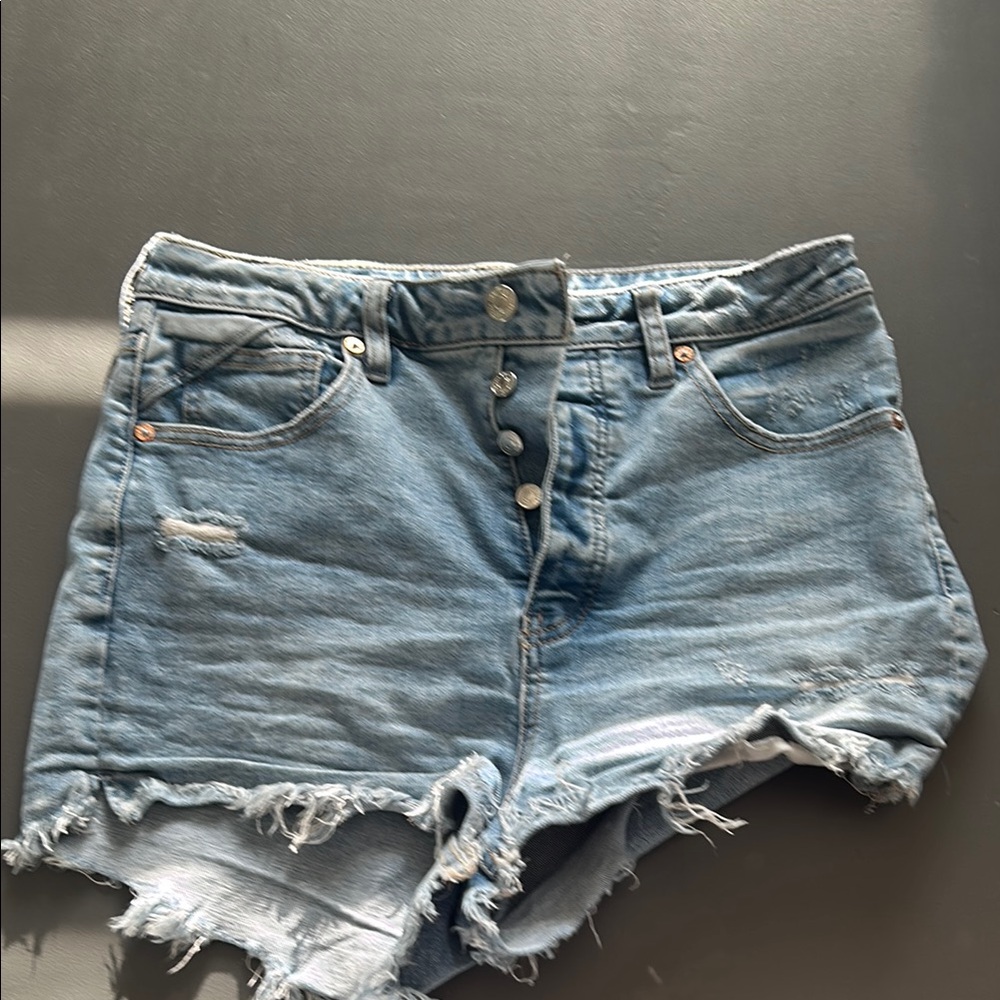 Denim Blue Women's Distressed Shorts